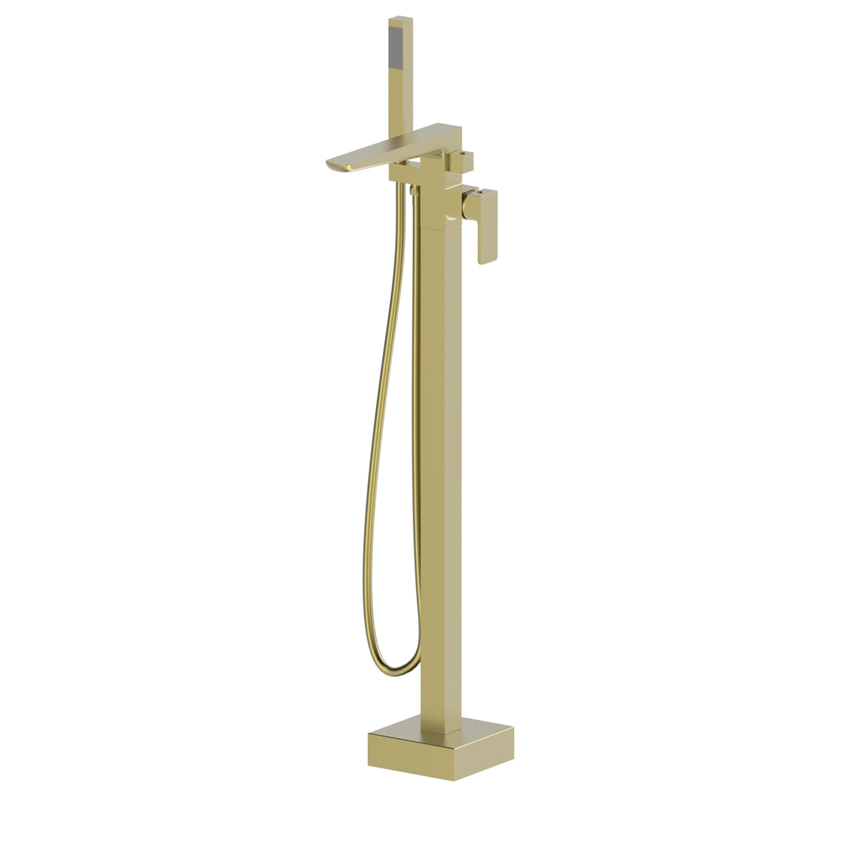 Kalto Brushed Brass Square Freestanding Bath Shower Mixer Tap