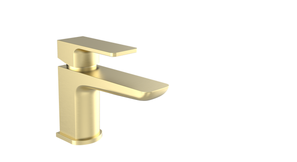 Kalto Brushed Brass Square Mini Mono Basin Mixer Tap