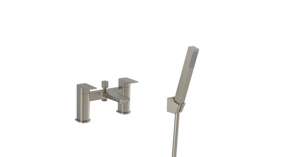 Kalto Brushed Nickel Square Bath Shower Mixer Tap