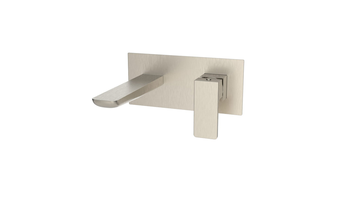 Kalto Brushed Nickel Square Wall Mounted Basin Mixer Tap