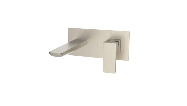 Kalto Brushed Nickel Square Wall Mounted Basin Mixer Tap