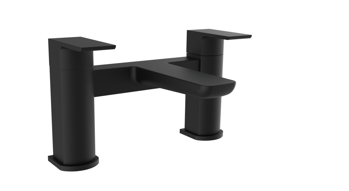 Kalto Matt Black Square Bath Filler Tap