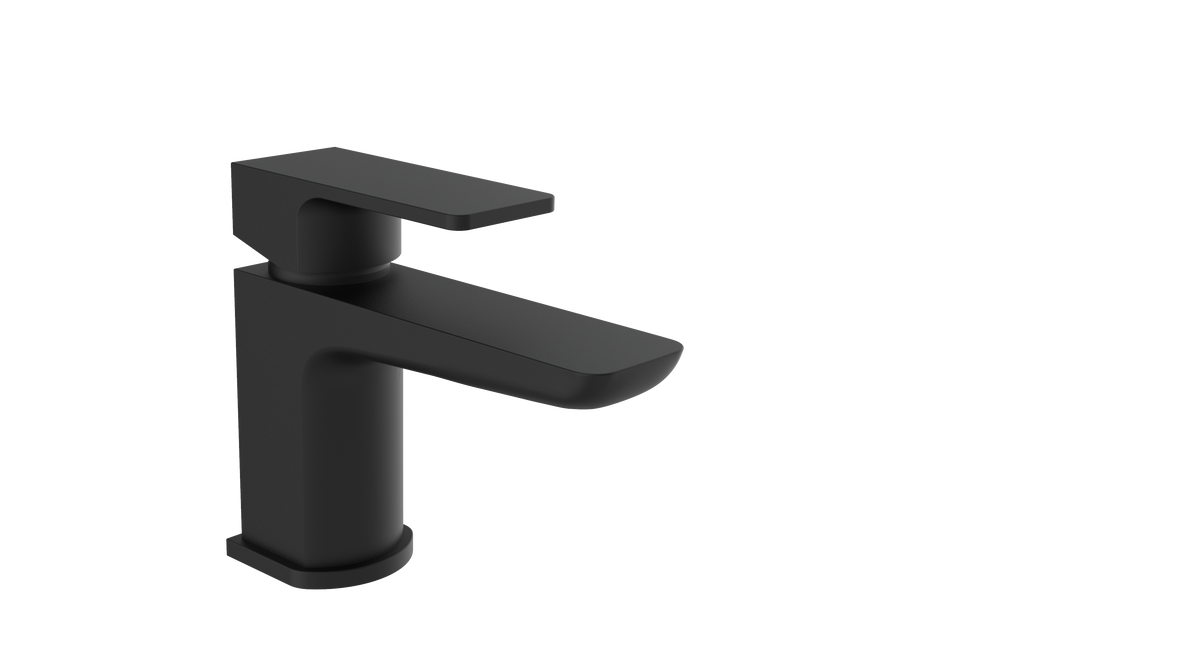 Kalto Matt Black Square Mini Mono Basin Mixer Tap