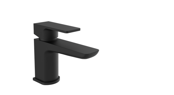 Kalto Matt Black Square Mini Mono Basin Mixer Tap