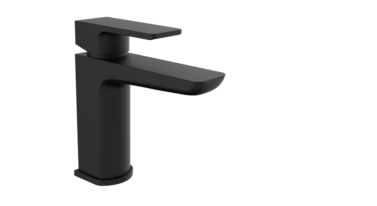 Kalto Matt Black Square Mono Basin Mixer Tap