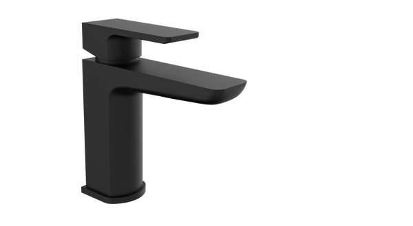 Kalto Matt Black Square Mono Basin Mixer Tap