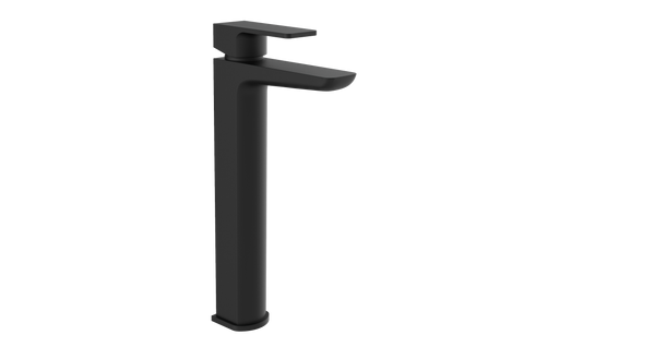 Kalto Matt Black Square Tall Hi-Rise Basin Mixer Tap