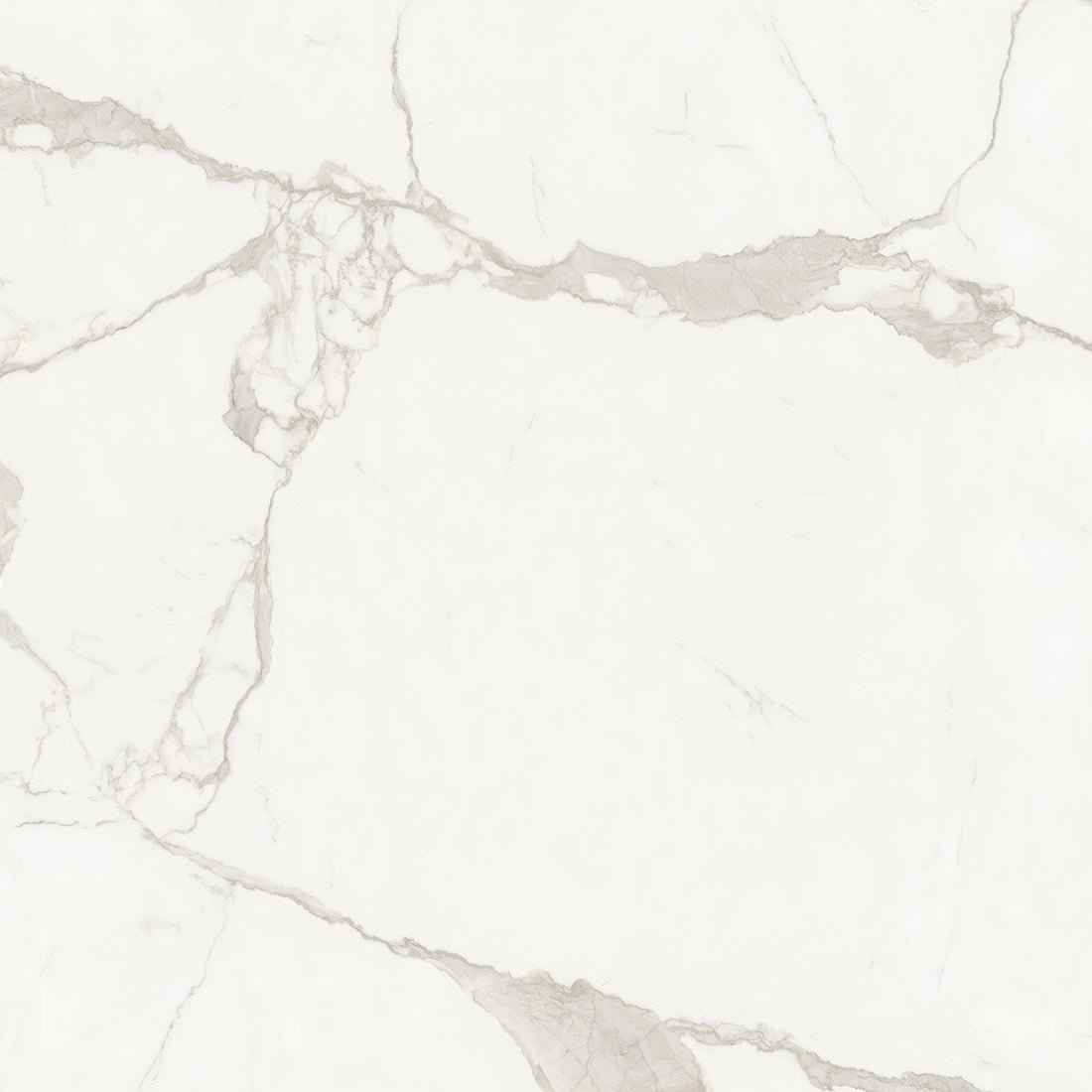 Kaolin Satvario Grey Marble Effect Polished Porcelain Wall & Floor Tile 60x60cm - TILES Paradise