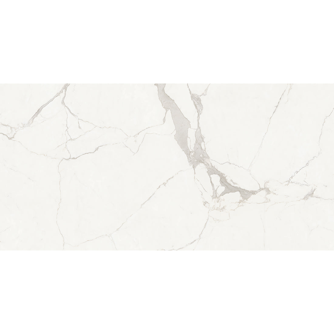 Kaolin Satvario Grey Marble Effect Polished Porcelain Tile 60x120cm