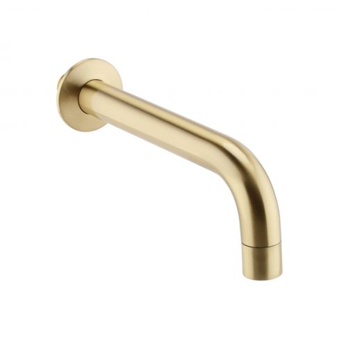 Oriana brushed brass wall mounted bath spout