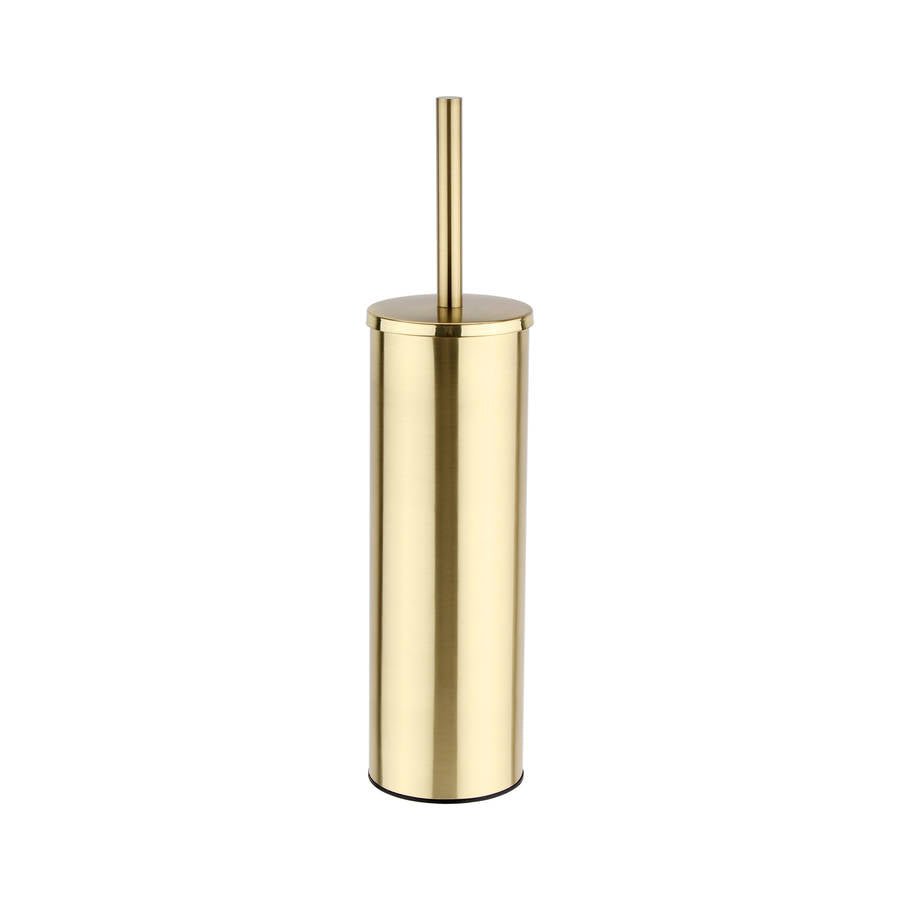 Oriana brushed brass wall mounted toilet brush and holder