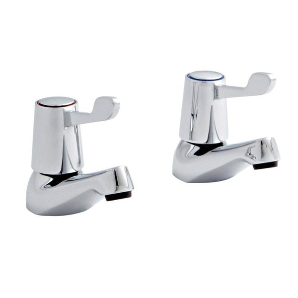 Levio Chrome Lever Bath Pillar Taps (Pair)
