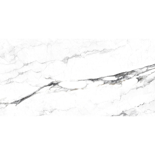 Lucina White Polished Porcelain Wall & Floor Tile 60x120cm - TILES Paradise