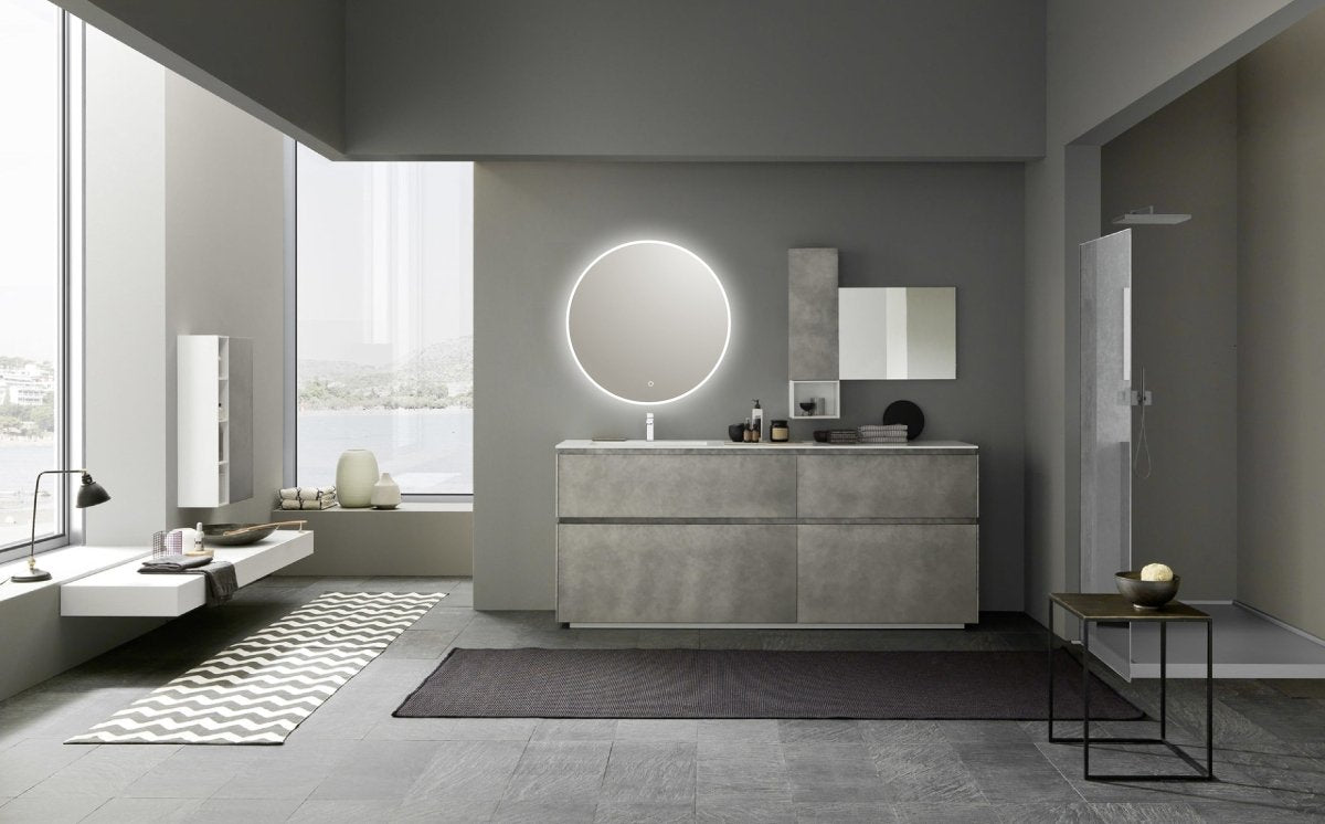 Lumora 600mm Round Edge - Frosted LED Bathroom Mirror – Tri - Colour Dimmable, Touch & Demister - TILES Paradise