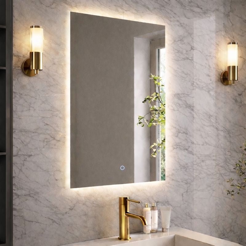 Lumora 800 × 600mm Backlit LED Bathroom Mirror – Tri - Light, Anti - Fog & Touch Control - TILES Paradise