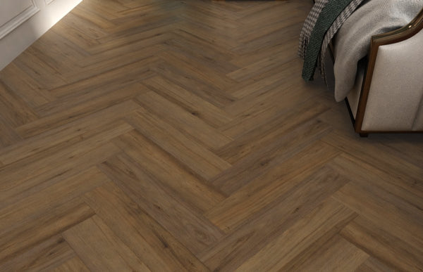 Luxura Coral Oak SPC Click Vinyl Flooring - 640x128mm | 6.5mm Herringbone