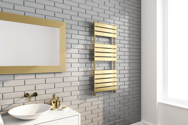 Mariva Brushed Brass Designer Heated Towel Rail
