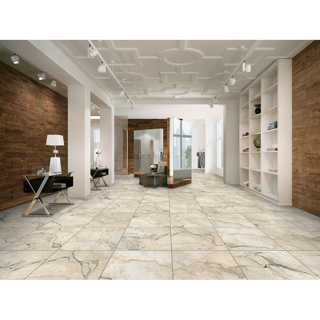 Job Lot Deal: 88 Tiles (32 sq.m) Sylvan Beige Marble Essence 60x60cm Polished Porcelain Wall & Floor Tile