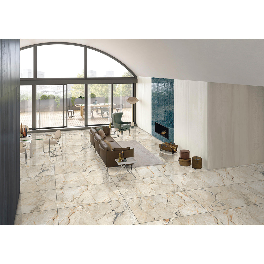 Pallet Deal: 68 Tiles (49 sq.m) Sylvan Beige Marble Essence 60x120cm Matt Anti-Slip Porcelain Wall & Floor Tile