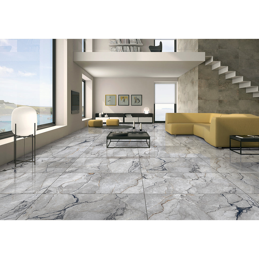 Job Lot Deal: (12sq.m) Sylvan Dark Grey Marble Essence 60x120cm Polished Porcelain Wall & Floor Tile