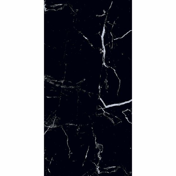 Marquina Black & White Polished Porcelain 30x60cm Wall and Floor Tiles