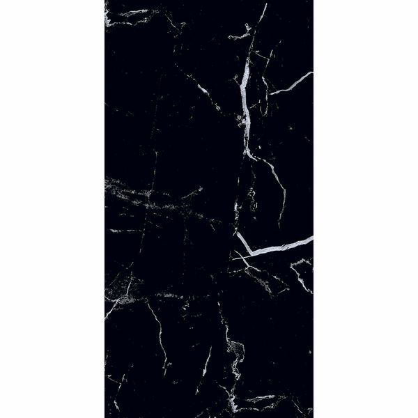 Job Lot Deal: 139 Tiles (25 sq.m) Marquina Black & White Polished Porcelain 30x60cm Wall and Floor Tiles