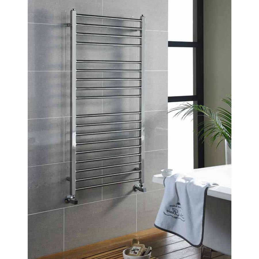 Metra Chrome Stainless Steel Heated Towel Rail – 1200x500mm