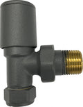 Modern Manual Radiator Valves 15mm (Pair) – Anthracite Grey