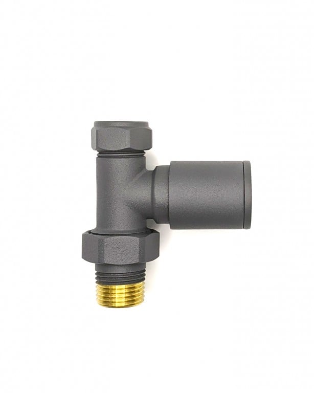 Modern Manual Radiator Valves 15mm (Pair) – Anthracite Grey