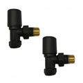 Modern Manual Radiator Valves 15mm (Pair) – Matt Black