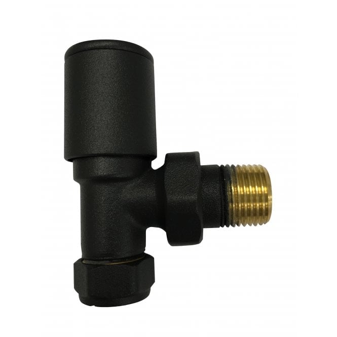 Modern Manual Radiator Valves 15mm (Pair) – Matt Black