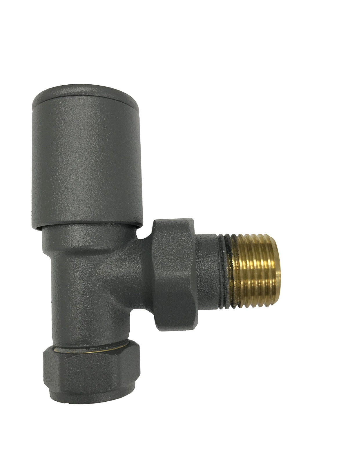 Modern Manual Radiator Valves 15mm (Pair) – Textured Grey – Angled