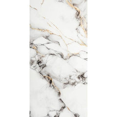 Napoli Grey & White Marble Effect 60x120cm Polished Porcelain Tile
