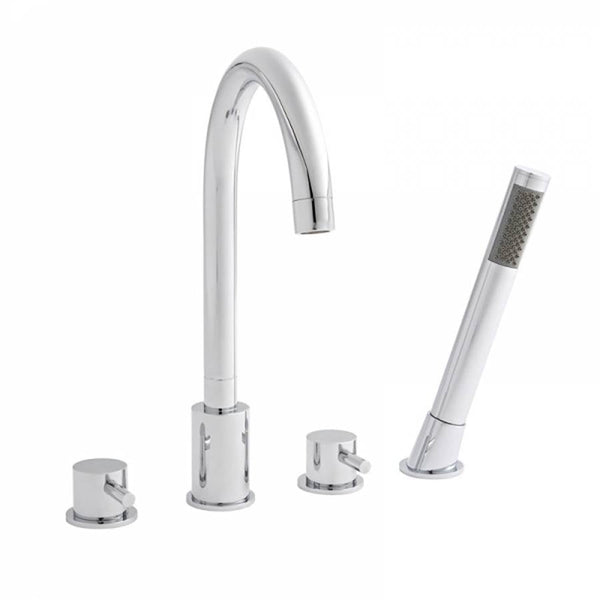 Norvia Chrome Round 4 Hole Bath Shower Mixer Tap