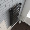 Novara 1200x500mm Matt Black Heated Towel Rail – High Output Designer Radiator 750W - TILES Paradise