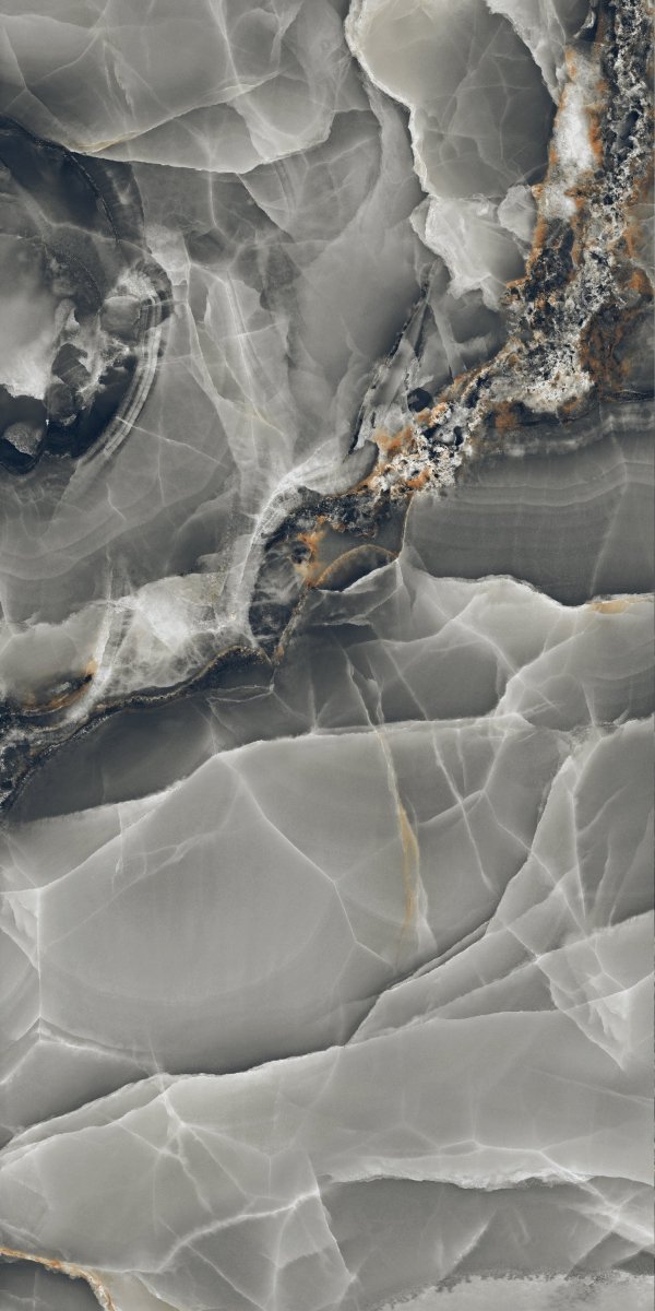 Onyx Marble Effect Dark Grey 60x120cm Polished Porcelain Wall and Floor Tile - TILES Paradise