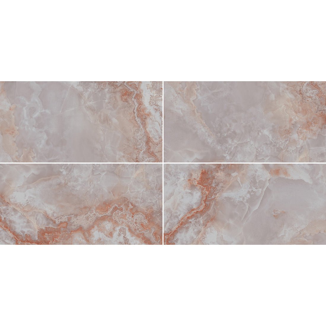 Onyx Oasis Pink 60x120cm Polished Porcelain Wall & Floor Tile - TILES Paradise