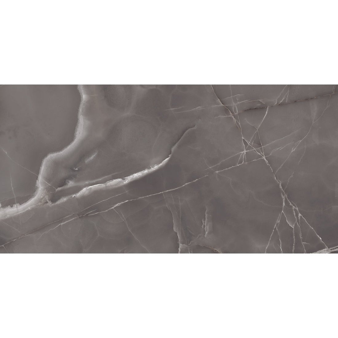 Onyx Real 60x120cm Grey Porcelain Polished Wall & Floor Tile - TILES Paradise