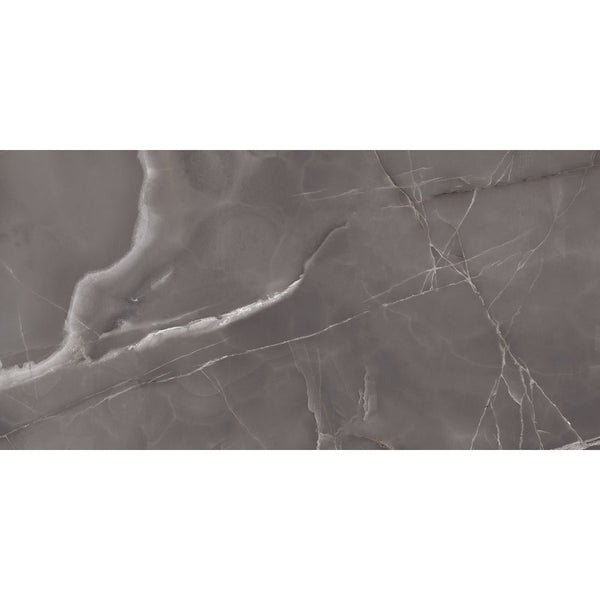 Onyx Real 60x120cm Grey Porcelain Polished Wall & Floor Tile