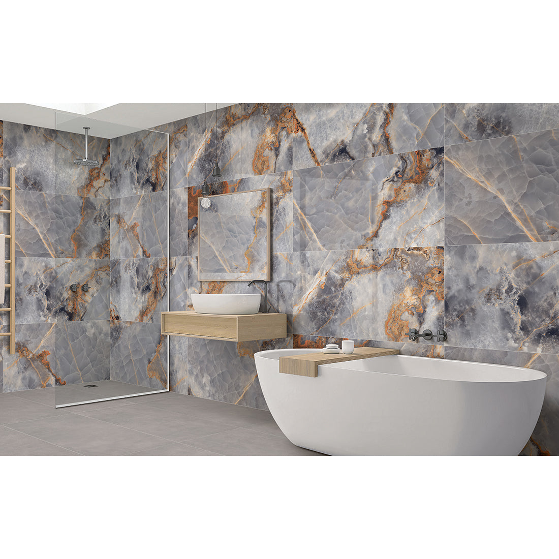 Jewel Onyx Grey 60x120cm Polished Porcelain Wall & Floor Tile