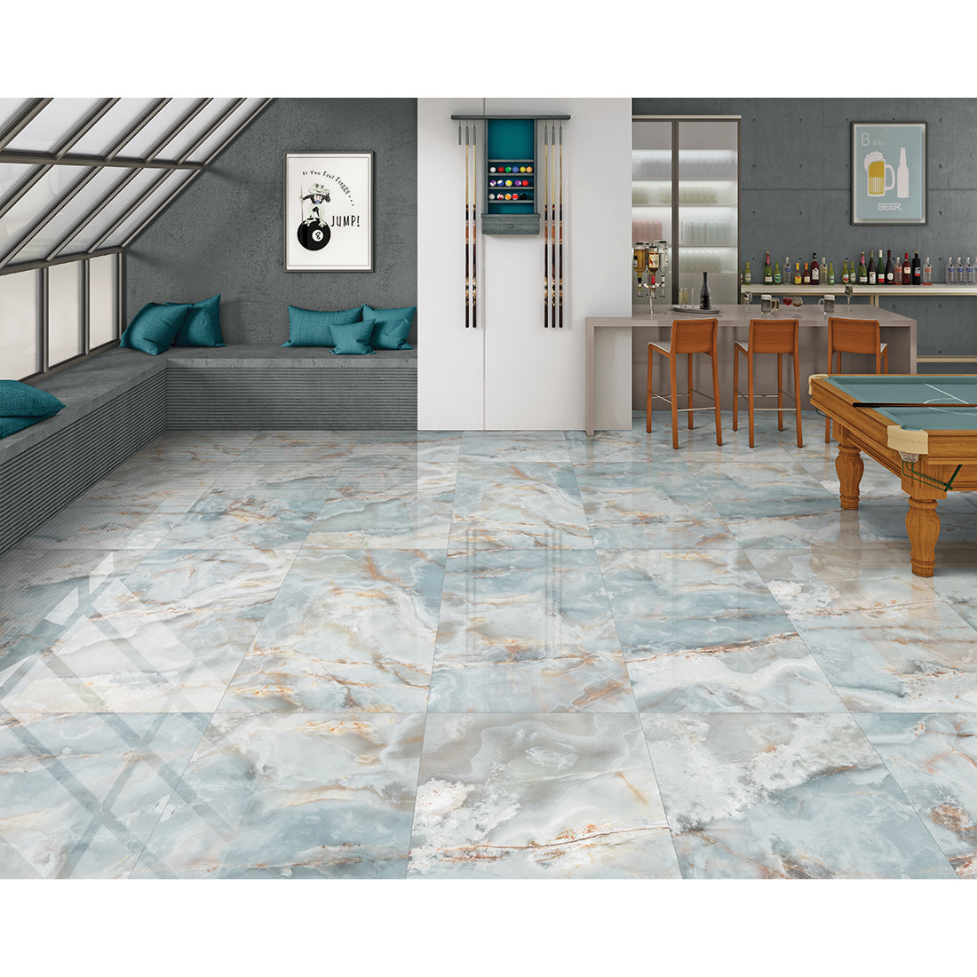 Jewel Onyx Blue 60x120cm Polished Porcelain Wall & Floor Tile