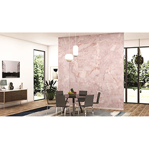 Onyx Soft Pink Gloss Porcelain Tiles 60x120cm – Elegant Large Format Wall and Floor Marble Effect Tile UK.