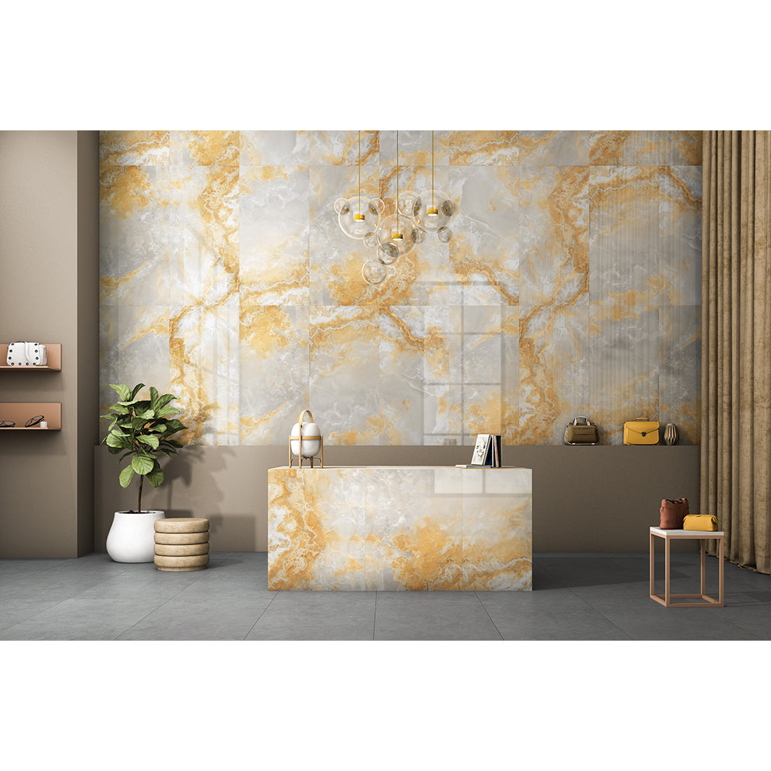 Job Lot: 42 Tiles (30 sq.m) Onyx Oasis Beige 60x120cm Polished Porcelain Wall & Floor Tile