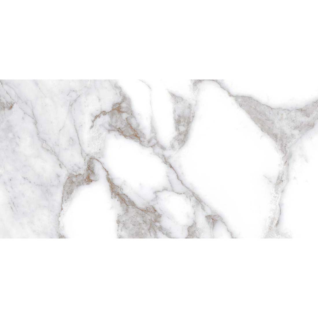 Oro Calcutta White & Gold Marble Effect Polished Porcelain Wall & Floor Tile 30x60cm - TILES Paradise