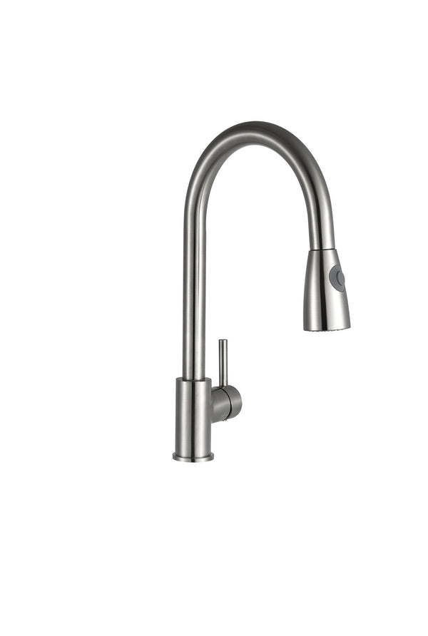 Ottavia Brushed Steel Pull-Out Spray Kitchen Mixer Tap