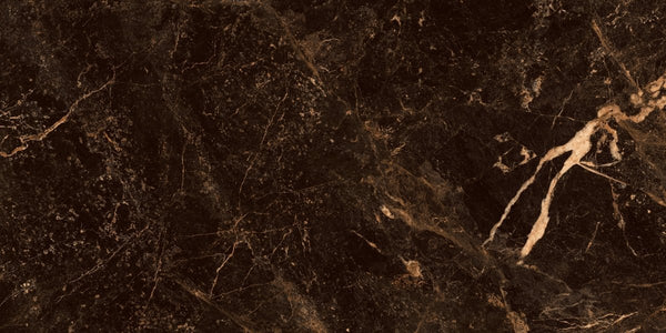 Palazzo Black & Gold Marble Effect Polished Porcelain Tile — 60x120cm Wall & Floor Tile