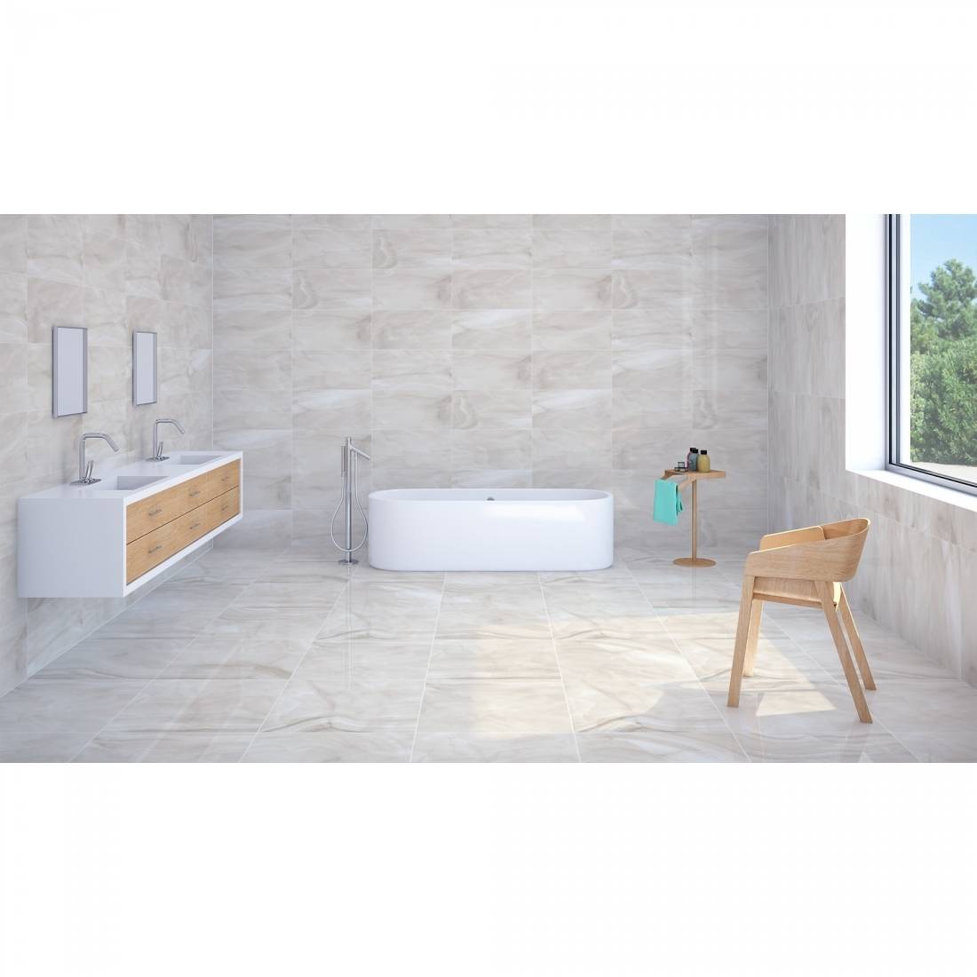 Pallet Deal: 320 Tiles (57 sq.m) Glacier Onyx Grey Polished Porcelain 30x60cm Wall & Floor Tile - TILES Paradise