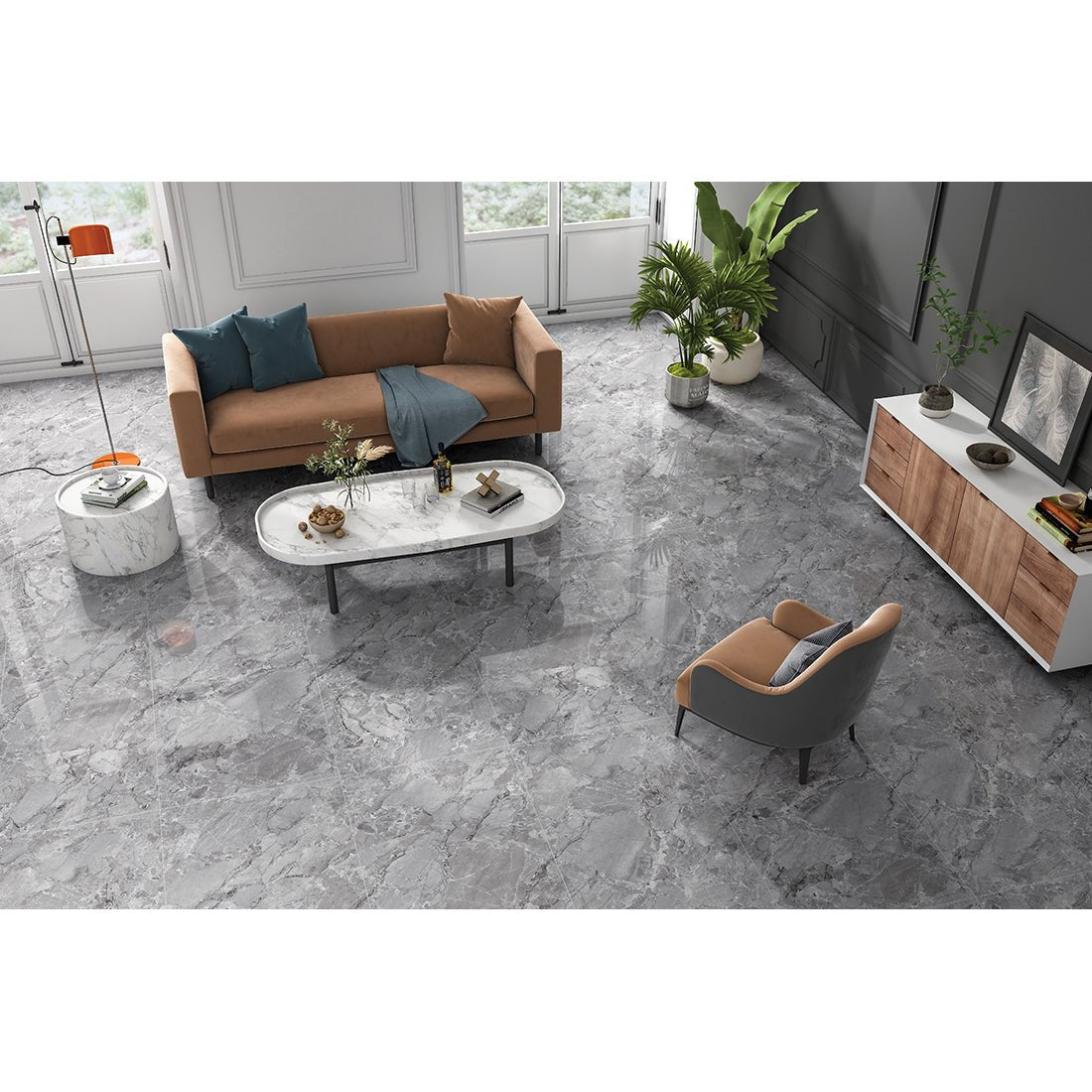 Pallet Deal: 45m² Alhambra Grey Matt Anti - Slip Porcelain Tile 60x120cm | Kitchen & Bathroom Wall Floor Tiles - TILES Paradise