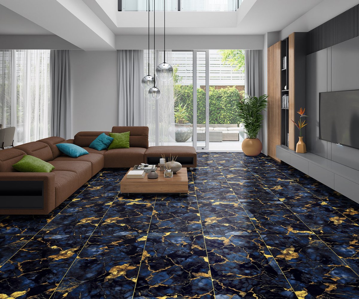 Pallet Deal: (50 sq.m) Thunder Gold Marble Effect Polished Porcelain 60x120cm Wall and Floor Tile - TILES Paradise