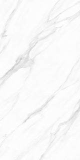 Statuario Carrara White Polished Marble Effect Porcelain 60x120cm Wall and Floor Tile